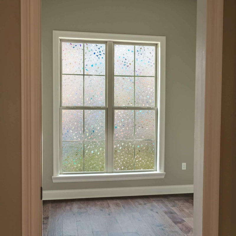 LEMON CLOUD Decorative Window Film, Stained Window Privacy Film, Frosted Glass Static Cling for Glass Door Home, 3D Rubble Design (35.4 x 157.4 Inch) - Image 4